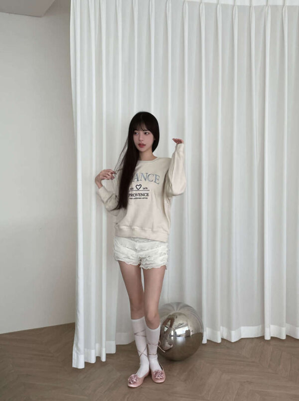 F21 曼哈頓少女刺繡圓領寬鬆衛衣