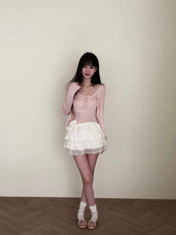 F26 凡爾賽玫瑰甜美蛋糕褲裙+Rose腰帶 set