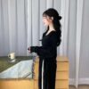K37 Cassie卡西的蕾絲絨面抽繩棉褲