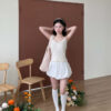 N74 Lisse小鎮pink奶油蕾絲碎花背心
