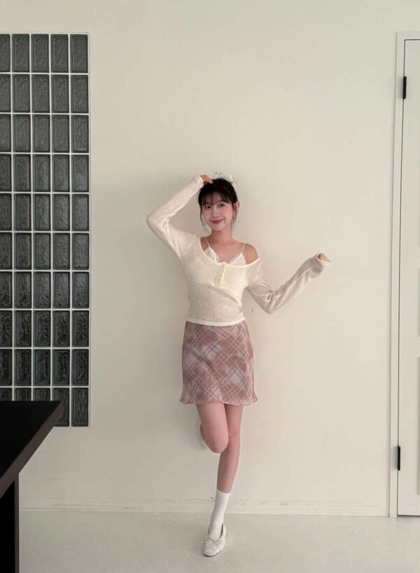 N29 珍妮的溫柔蕾絲假兩件背心針織衫