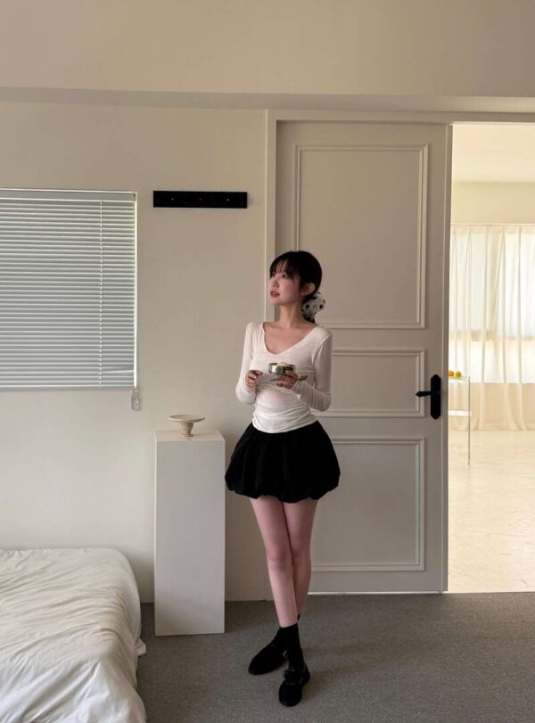 N79 Stella絲黛拉的V領芭蕾夏日薄棉tee