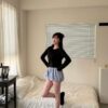 N83 Delina德麗娜夏日雲朵條紋短褲