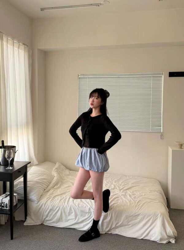 N83 Delina德麗娜夏日雲朵條紋短褲
