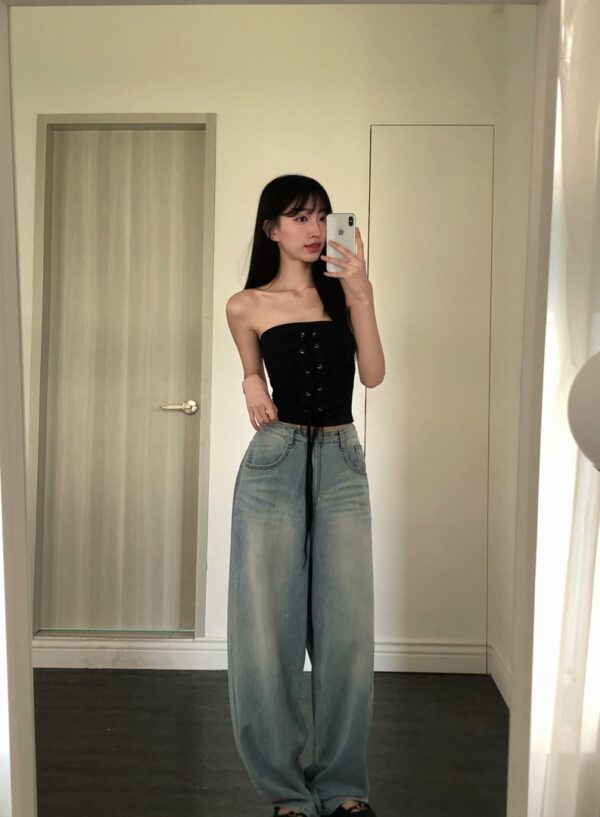 P50 克萊唯的平口網紗綁帶背心bra top