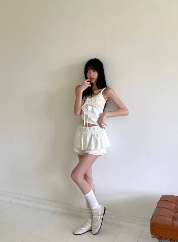 P75 艾莉兒的拼接蕾絲設計背心