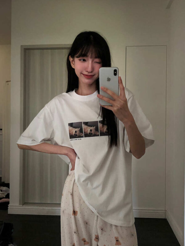 P40 布朗尼的墨鏡小狗柔軟棉tee