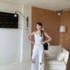 R14 查理斯頓單邊繞脖舒適背心bra top