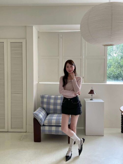 R29 加州女孩的卯釘牛仔短裙