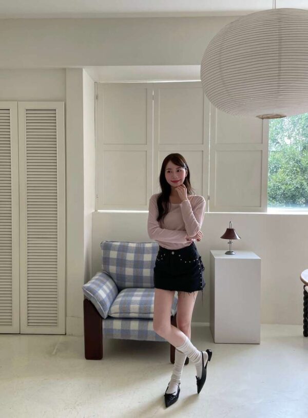 R29 加州女孩的卯釘牛仔短裙