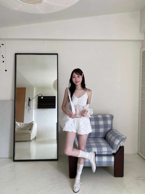 R12 1876年維多利亞的小花蕾絲背心bra top