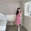 S27 南義的假期格紋綁帶洋裝