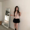 T23 尼斯的魔力月光柔粉直條紋繞脖背心