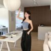 T71 Hasina哈西娜的法式小豹紋寬鬆棉褲