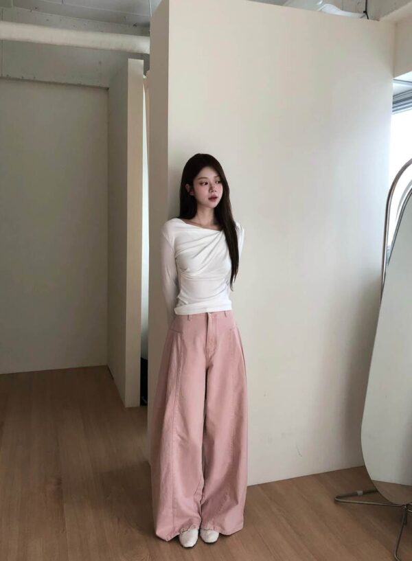 V04 Mielina米艾琳娜的特殊設計薄款草莓牛奶牛仔褲