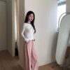 V38 Petalia皮塔莉亞的柔軟斜肩一字領上衣