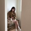 V23 Elara艾拉娜的奶油焦糖薄款麂皮外套
