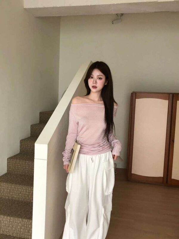 1 (46) V06 貝絲的柔軟條紋薄款針織上衣