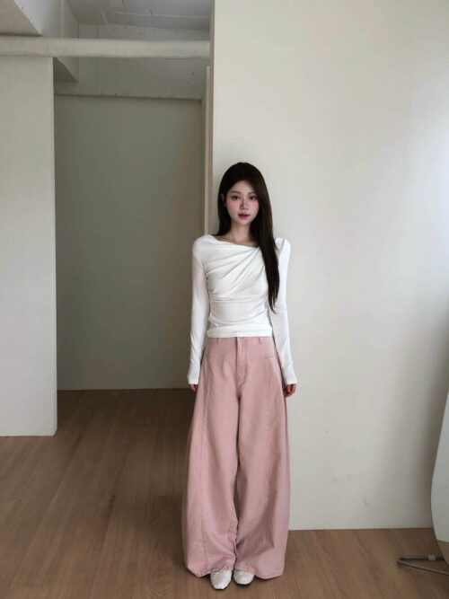 V04 Mielina米艾琳娜的特殊設計薄款草莓牛奶牛仔褲