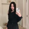 V45 克萊爾的浪漫設計斜肩針織上衣