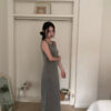 1 (55) V19 Candice坎迪絲的彈力柔軟針織長裙