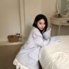 V49 Beatrice碧翠絲寶寶藍軟毛針織小香外套