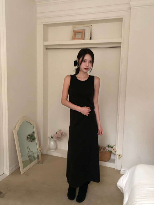 V19 Candice坎迪絲的彈力柔軟針織長裙