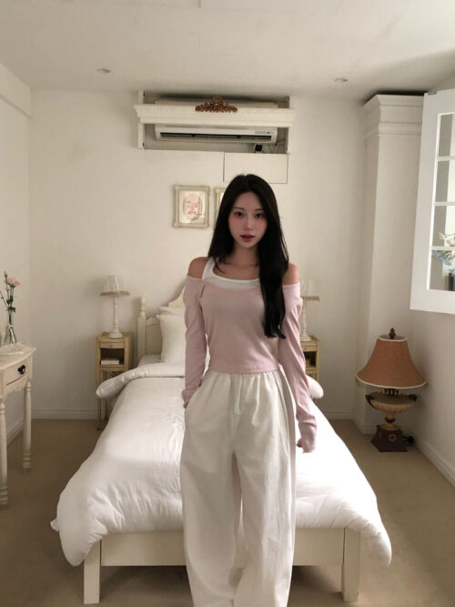 V47 秋日愛丁堡的鬆緊腰微彎刀氣球褲