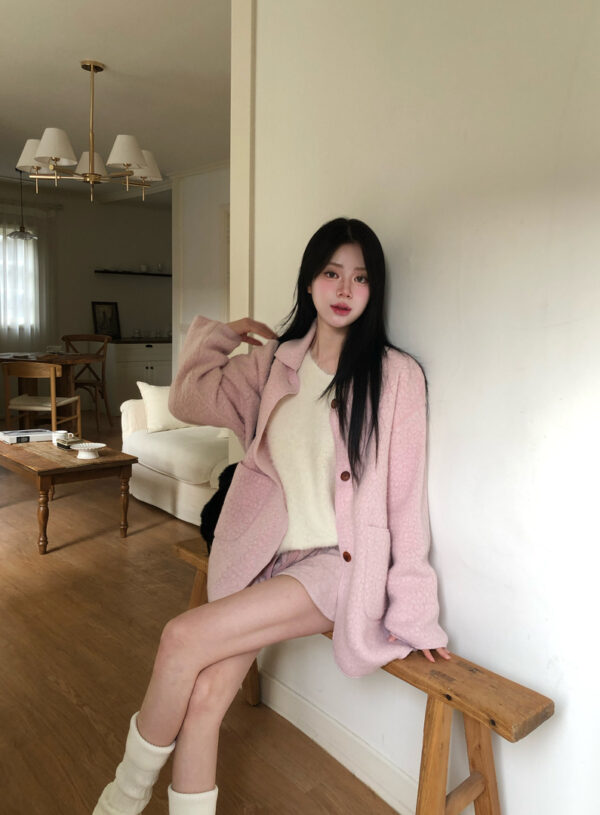 W47 Aurelie奧莉薇柔粉羊毛大衣