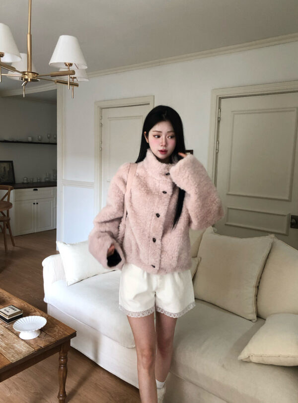 1 (39) W07 倫敦女孩的小花蕾絲燈芯絨短褲