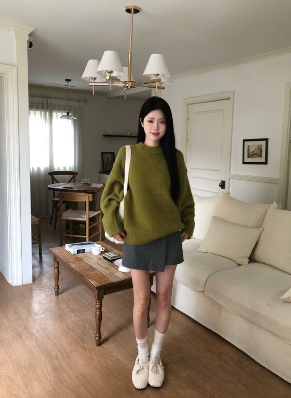 W26 波爾多的毛呢條紋顯瘦褲裙