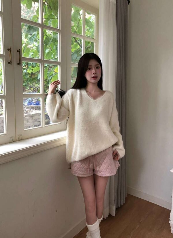 1 (6) W48 Camille卡米爾的菱格紋棉質短褲