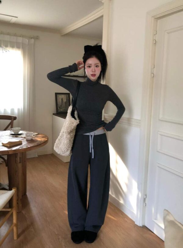 1 (71) W03 米蘭的雙色拼接氣球內刷毛棉褲