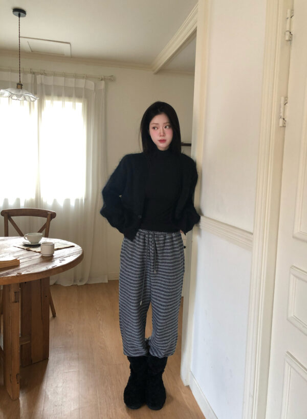 W29 Berryboi貝里貝伊的絨毛軟軟條紋棉褲