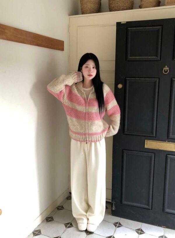 1 (83) W15 科馬爾的小翻領柔軟條紋針織外套