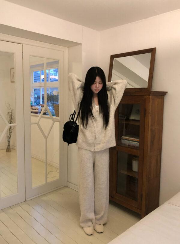 1 (46) W17 德妮的奶茶毛呢針織外套+長褲set