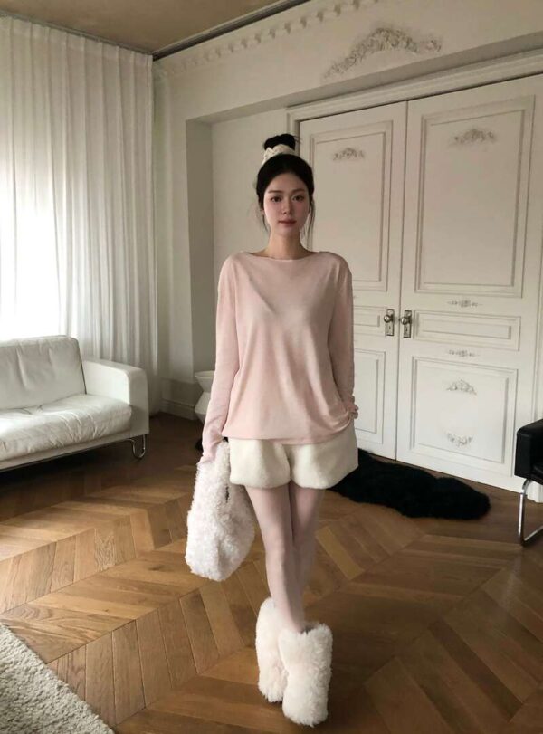 Y01 喬依的天絲羊毛一字領柔軟舒適百搭tee