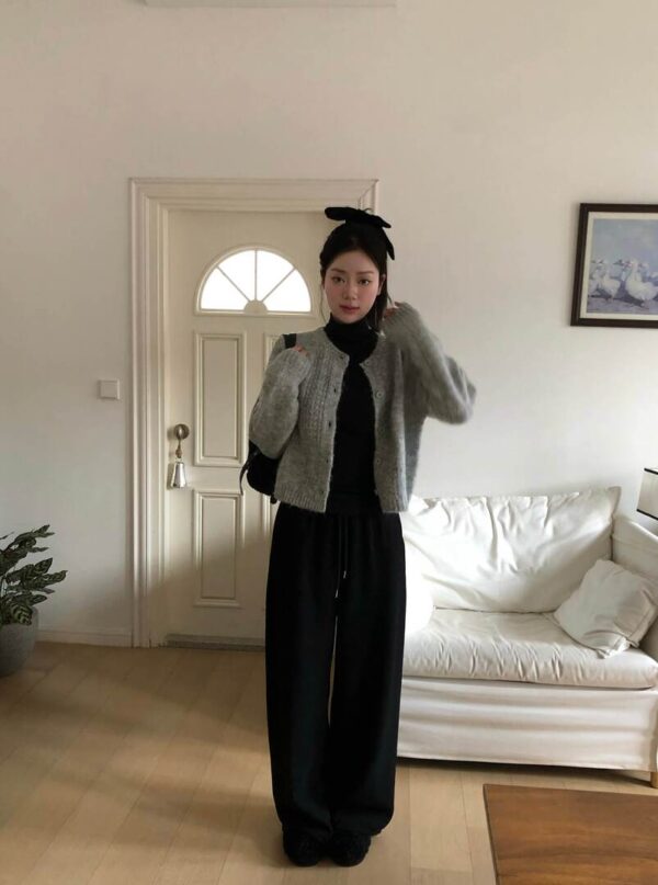 Y19 愛丁堡的軟絨毛直筒長褲