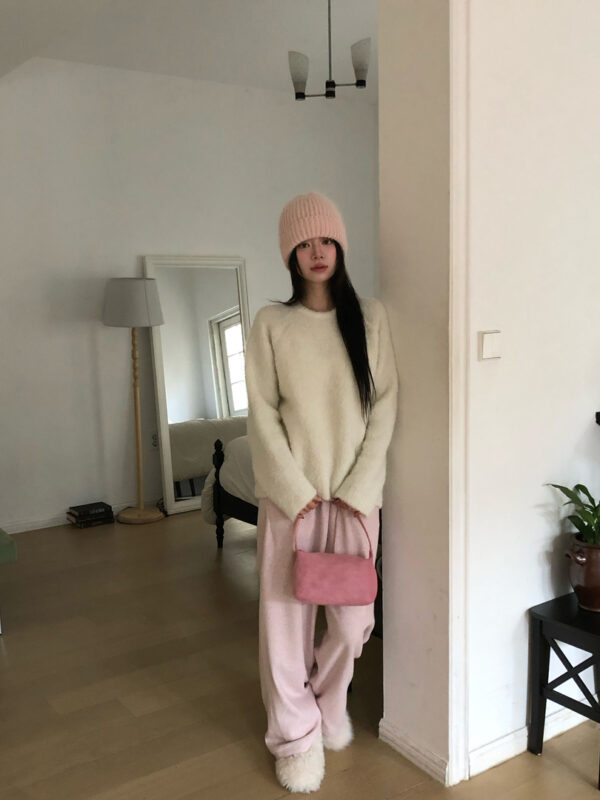 Y19 愛丁堡的軟絨毛直筒長褲