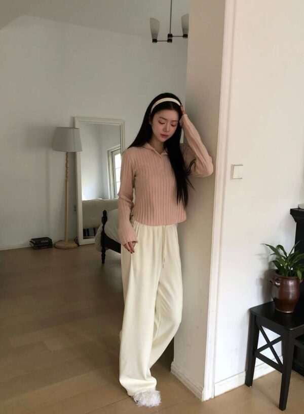 Y19 愛丁堡的軟絨毛直筒長褲