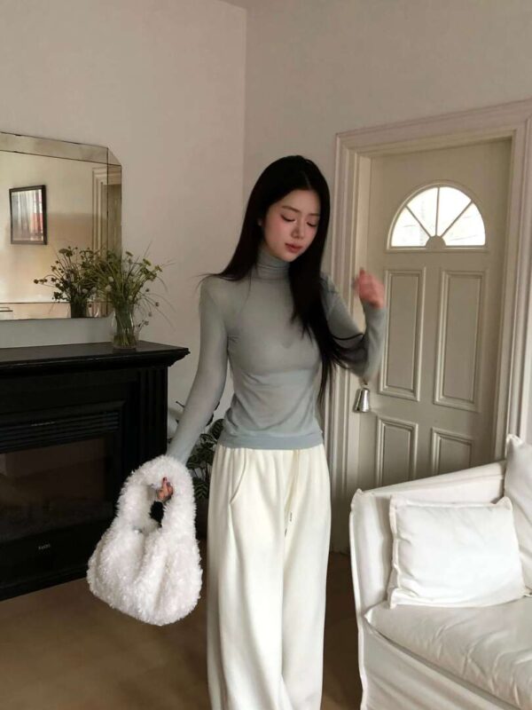 Y19 愛丁堡的軟絨毛直筒長褲