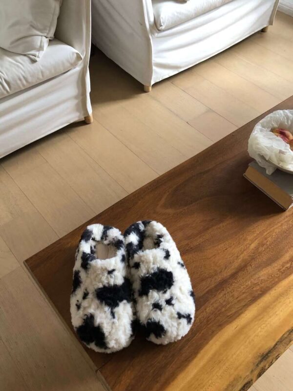 Y39 海倫的乳牛舒適毛毛厚底鞋