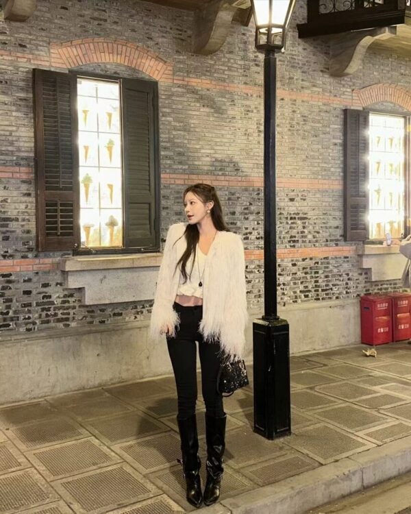 Y57 Beryl貝拉的細閃柔軟毛毛外套