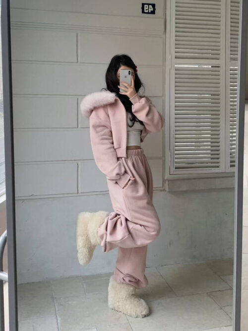 Y55 Lena莉娜的絨毛內刷毛帽t外套