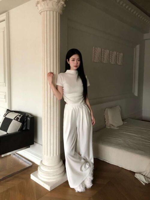 Y30 午後的冬季巴黎純白套裝set