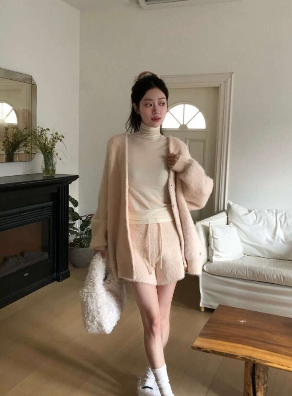 Y09 艾兒的柔粉短絨毛褲