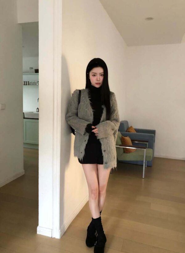 Y02 Hyde Park海德公園的軟Q長絨羊毛外套