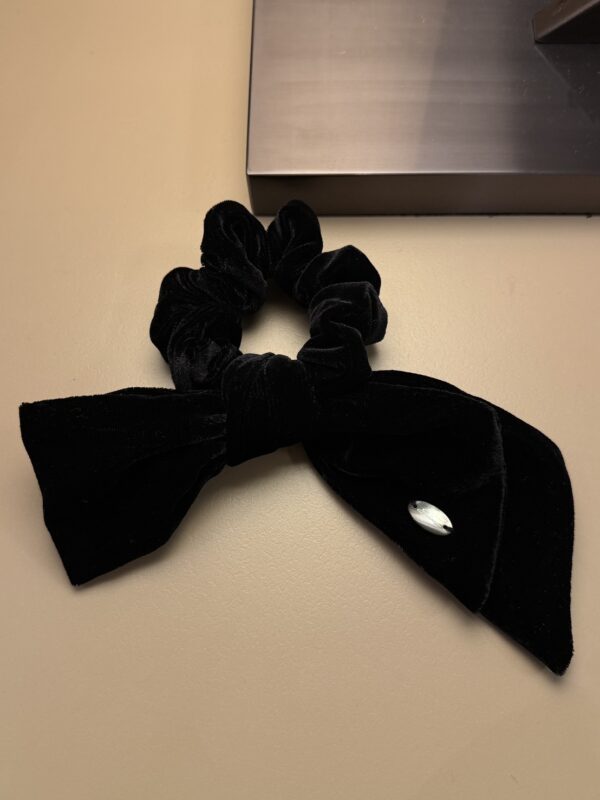 W51 Grace葛瑞絲的黑色高級絨毛蝴蝶結大腸圈