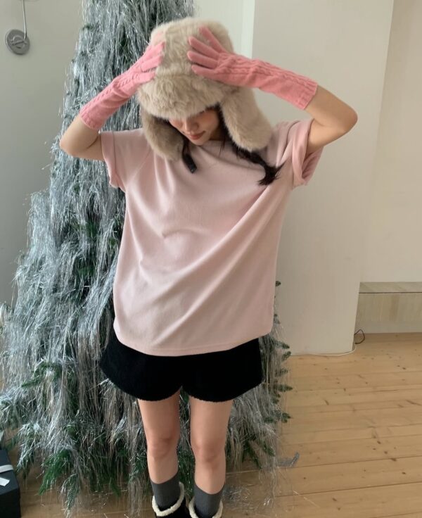 Y33 埃莉諾的小綿羊毛毛鬆緊腰短褲