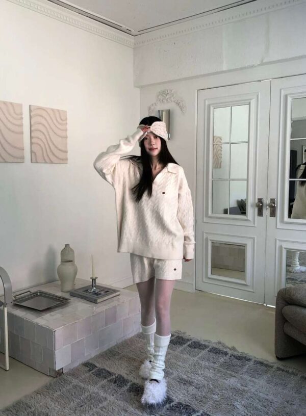 Z01 Elara艾拉拉的彈力柔軟拼接麻花上衣+下身set